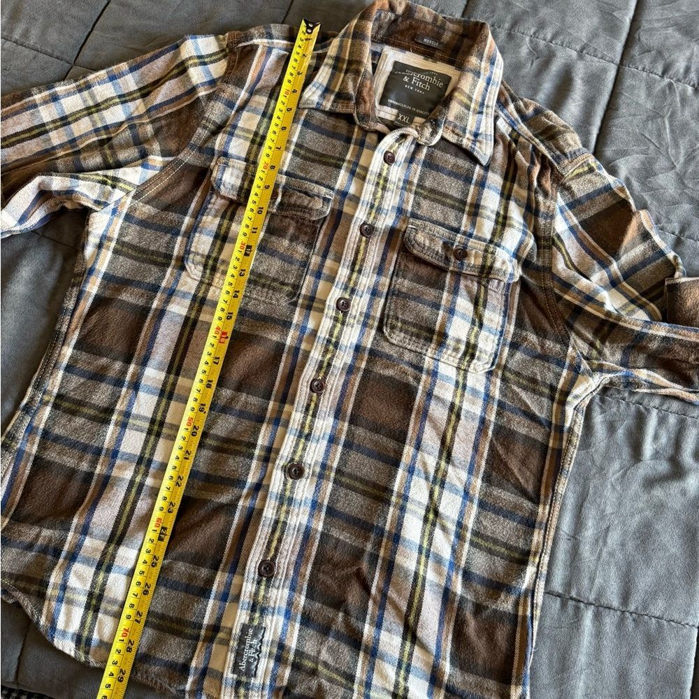 Abercrombie & Fitch Plaid Flannel Button-Up Shirt Heavy and Thick Y2K - Picture 5 of 6